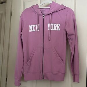 Pink new york zip up size xs